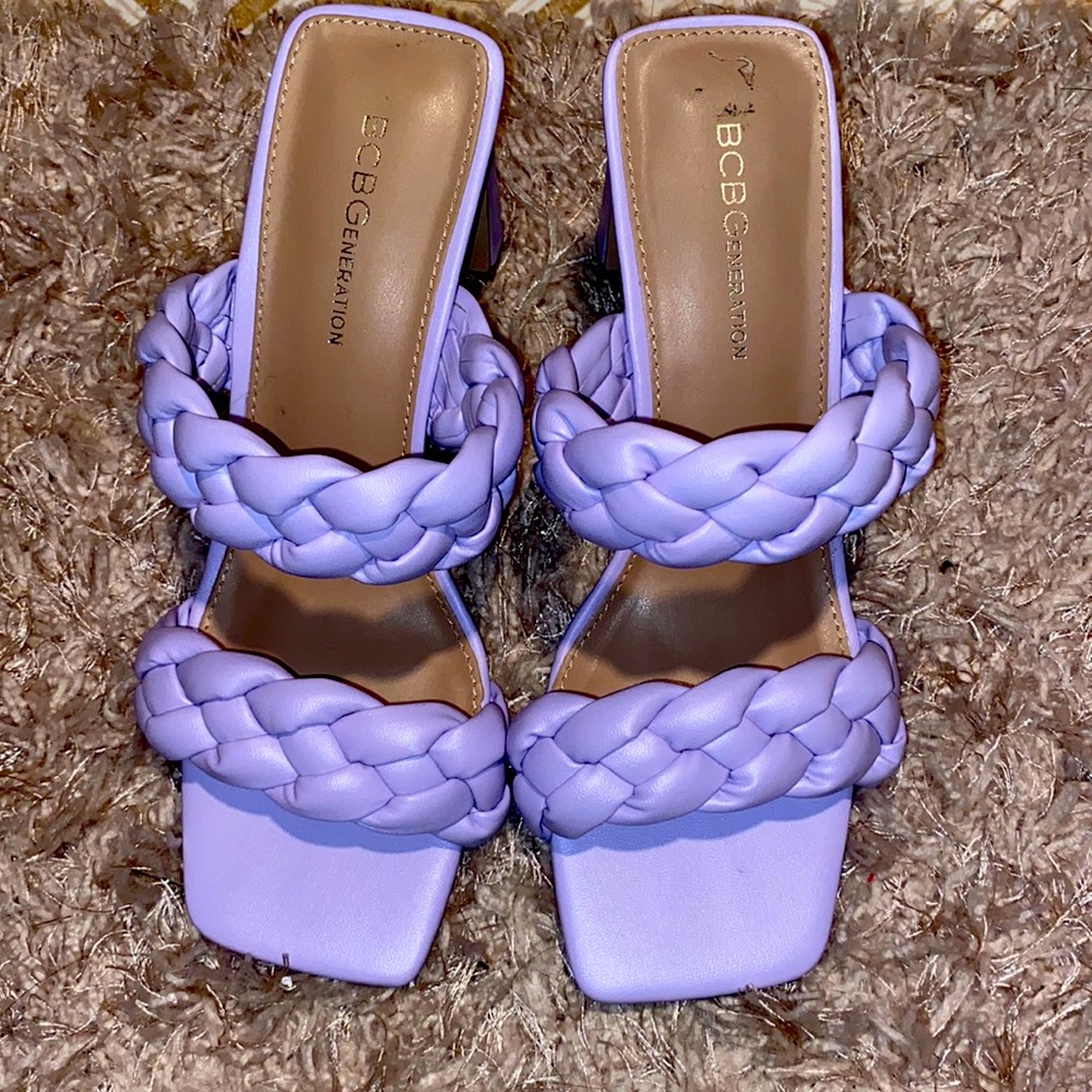 Square toe braided heels BCBG